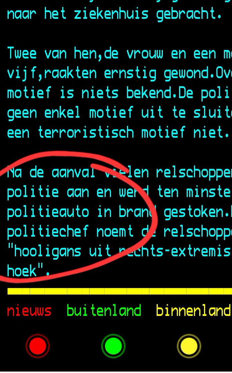 Politie
Politieauto
Politiechef
Wat mooi onder elkaar, Teletekst!
