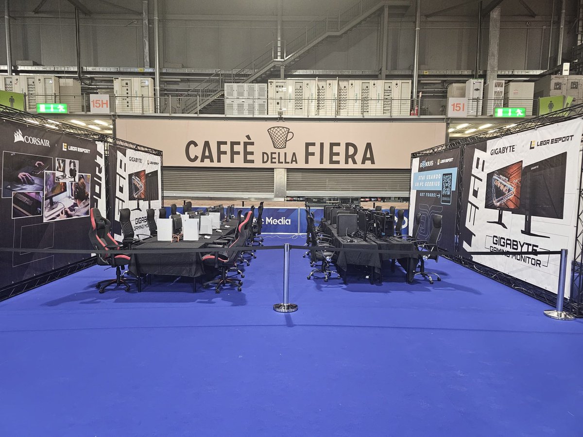 Siamo entusiasti di darvi il benvenuto alla Milano Games Week, dove abbiamo allestito postazioni di gioco per PC, PlayStation e Switch! 
Venite a divertirvi con noi per un'esperienza di gioco straordinaria. 
<a href="/GEEKIUSstore/">Geekius</a> <a href="/AorusOfficial/">AORUS</a> <a href="/CORSAIR/">CORSAIR</a> 
#voiseitelegaesport #MGW2023