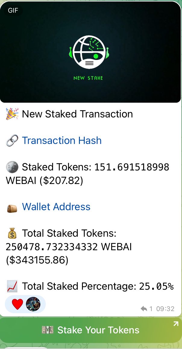 WebsiteAI_ERC's tweet photo. 25% total $WEBAI circulation is now within the Staking pool!✅

Unbelievable numbers!

$WEBAI | https://t.co/Esqm8iqYza 

#WEBAI #WebsiteAI #WebDevelopment #ERC20 #ERC #ETHEREUM https://t.co/g3f9vvKpVX