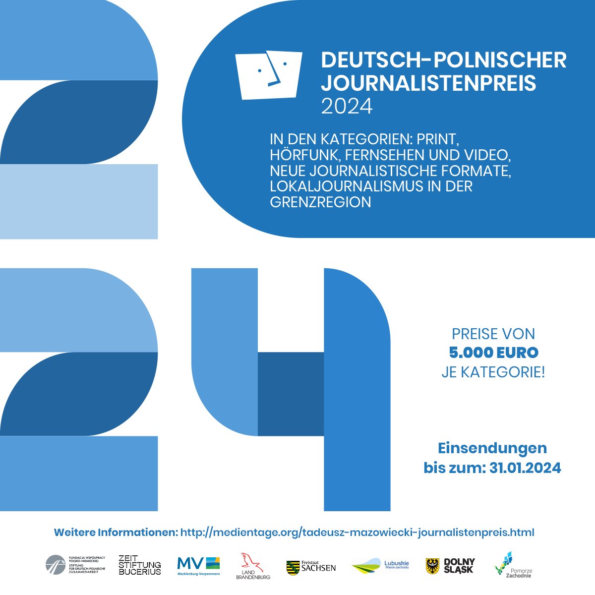 Der Wettbewerb um den Deutsch-Polnischen Tadeusz-Mazowiecki-Journalistenpreis 2024 ist eröffnet! Einsendefrist: 31. Januar 2024 ⌛️ Details: regierung-mv.de/Landesregierun…