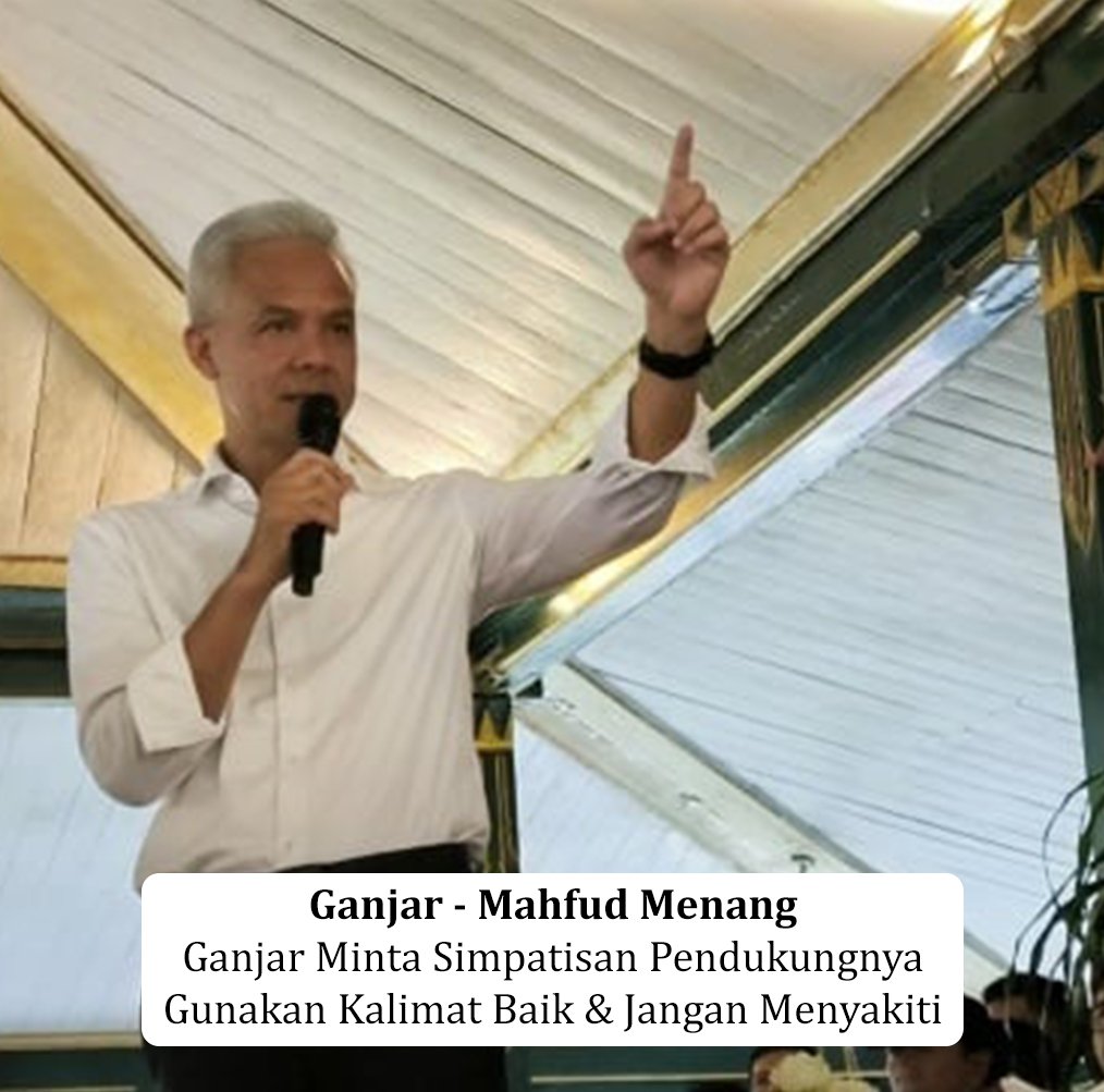 Politik tanpa kebencian, kayaknya enak ya Kalo semua dukungannya kayak Ganjar, pasti bakal harmonis Ganjar 2024, kita bangga jadi bagian dari timnya @muh_utomo 
GAMA M3nang