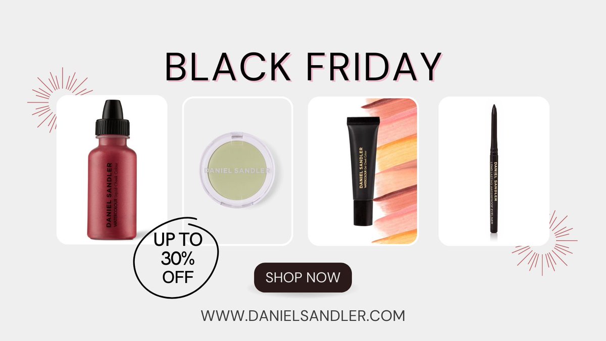 Amazing savings are now live on our website. With up to 30% off, it includes all the ⭐⭐⭐⭐⭐ stand-outs. Like our 20-shade Watercolour Liquid Cheek Colours. Happy shopping at danielsandler.com.
#blackfridaysale #blackfridaymakeup