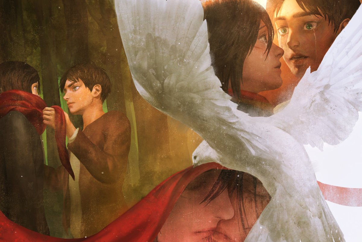 stayaps's tweet photo. 不过是条围巾，不管多少次我都会给你围上
#進撃の巨人 #AttackOnTitan https://t.co/bpw06RJh0L