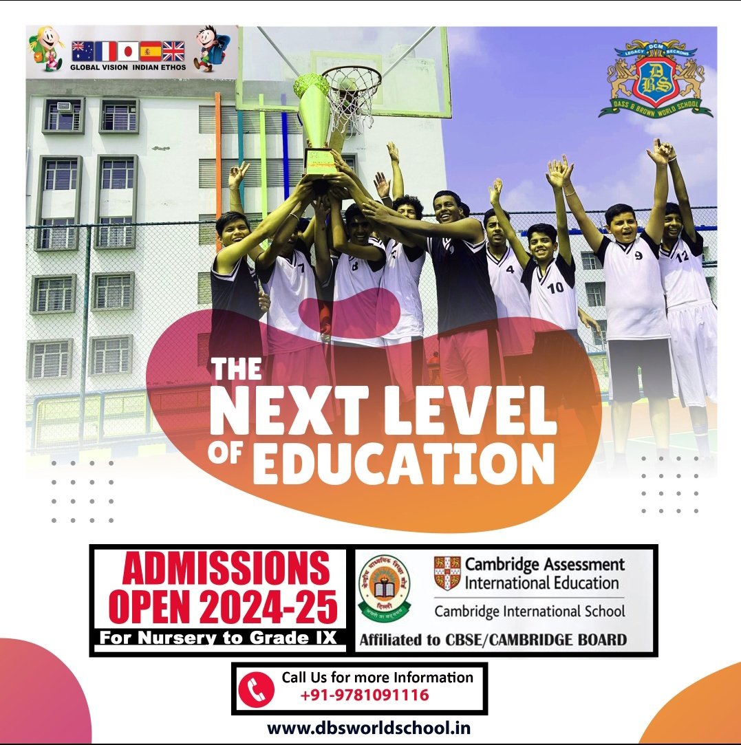 📚🌟 Join the adventure at Dass and Brown World School as we open admissions for the 2024-25 academic year! 
Experience holistic education, uncover new talents, and shape your success story with state-of-the-art facilities. 🏫✨ Don't miss!!!
#DBSAdmissions2024