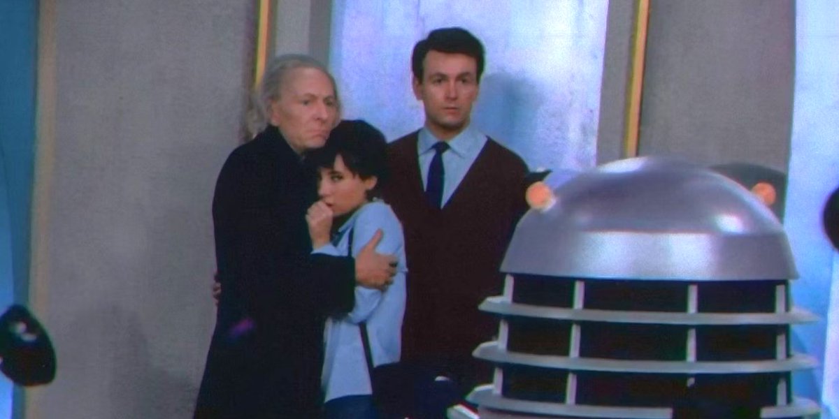 BarnabyEJ's tweet image. I watched #TheDaleks IN COLOUR with my 11-year old daughter and we were captivated. Then she wanted to watch #AnAdventureInSpaceAndTime (thanks @Markgatiss) and what was truly memorable was her sheer shock/delight when I pointed out #WilliamRussell's cameo as Harry. #DoctorWho60