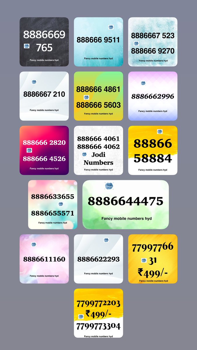 FancyHyd's tweet photo. FANCY MOBILE NUMBERS HYD 
COD AVAILABLE 
SPOT ACTIVATION 
OFFLINE &amp; ONLINE AVAILABLE 
VISIT OUR STORE FOR MORE FANCY NUMBERS CHOOSE 
 FOR MORE INFORMATION CALL 📞 OR WHATS UP ME ON 9985585855 https://t.co/1tpi49GNB9