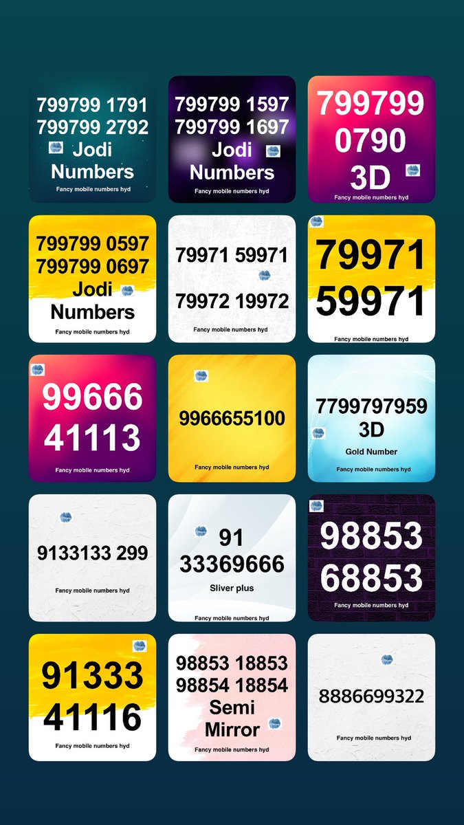FancyHyd's tweet photo. FANCY MOBILE NUMBERS HYD 
COD AVAILABLE 
SPOT ACTIVATION 
OFFLINE &amp; ONLINE AVAILABLE 
VISIT OUR STORE FOR MORE FANCY NUMBERS CHOOSE 
 FOR MORE INFORMATION CALL 📞 OR WHATS UP ME ON 9985585855 https://t.co/1tpi49GNB9