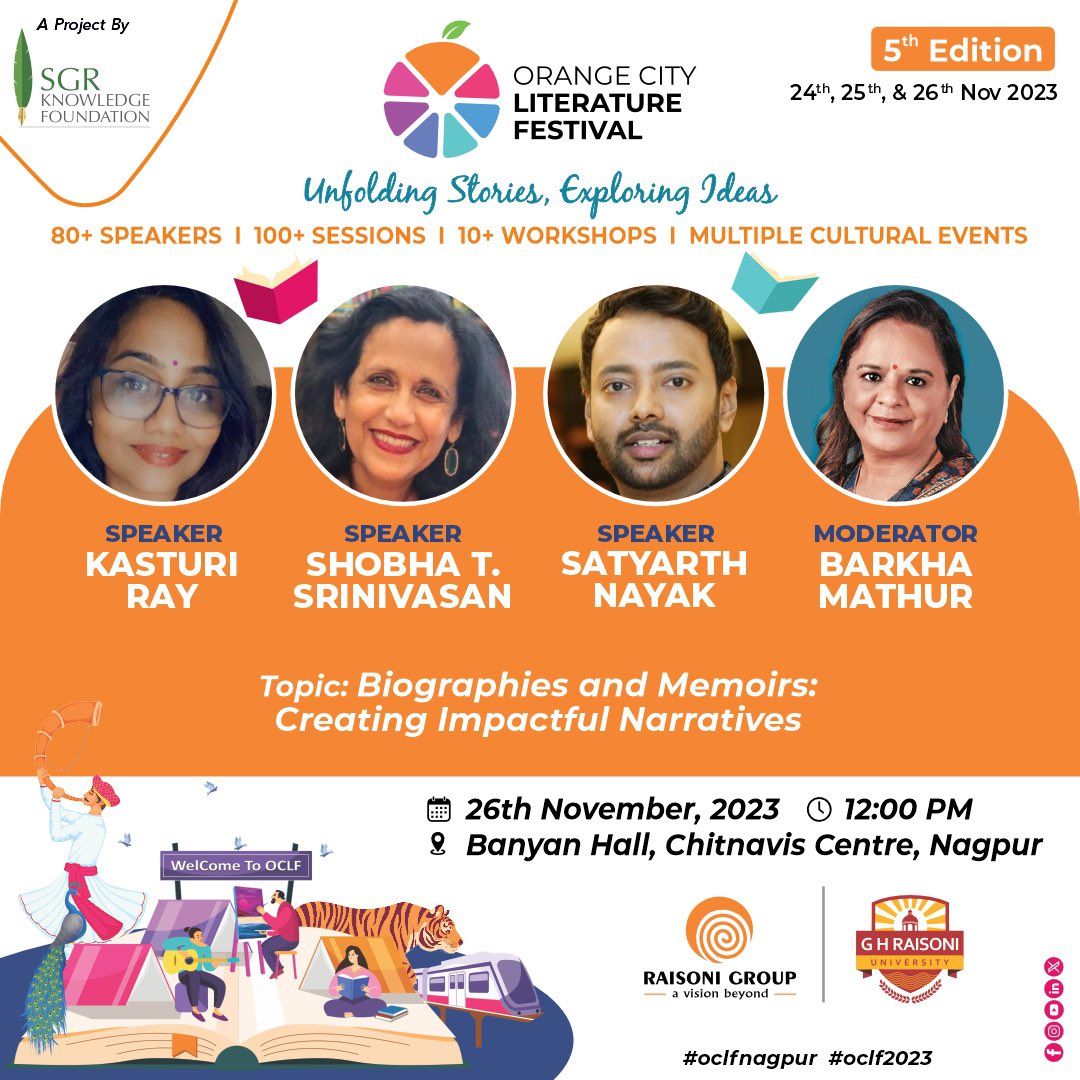 The opportunity to engage with an audience is a privilege and a joy for writers. I’m looking forward to my conversations with this dynamic group on Saturday. @orangecityliteraturefest @divyashah5398 @penguinrandomhouse <a href="/vidhibhargava/">Vidhi Bhargava</a> @red_pandaindia <a href="/mileeashwarya/">Milee Ashwarya</a>