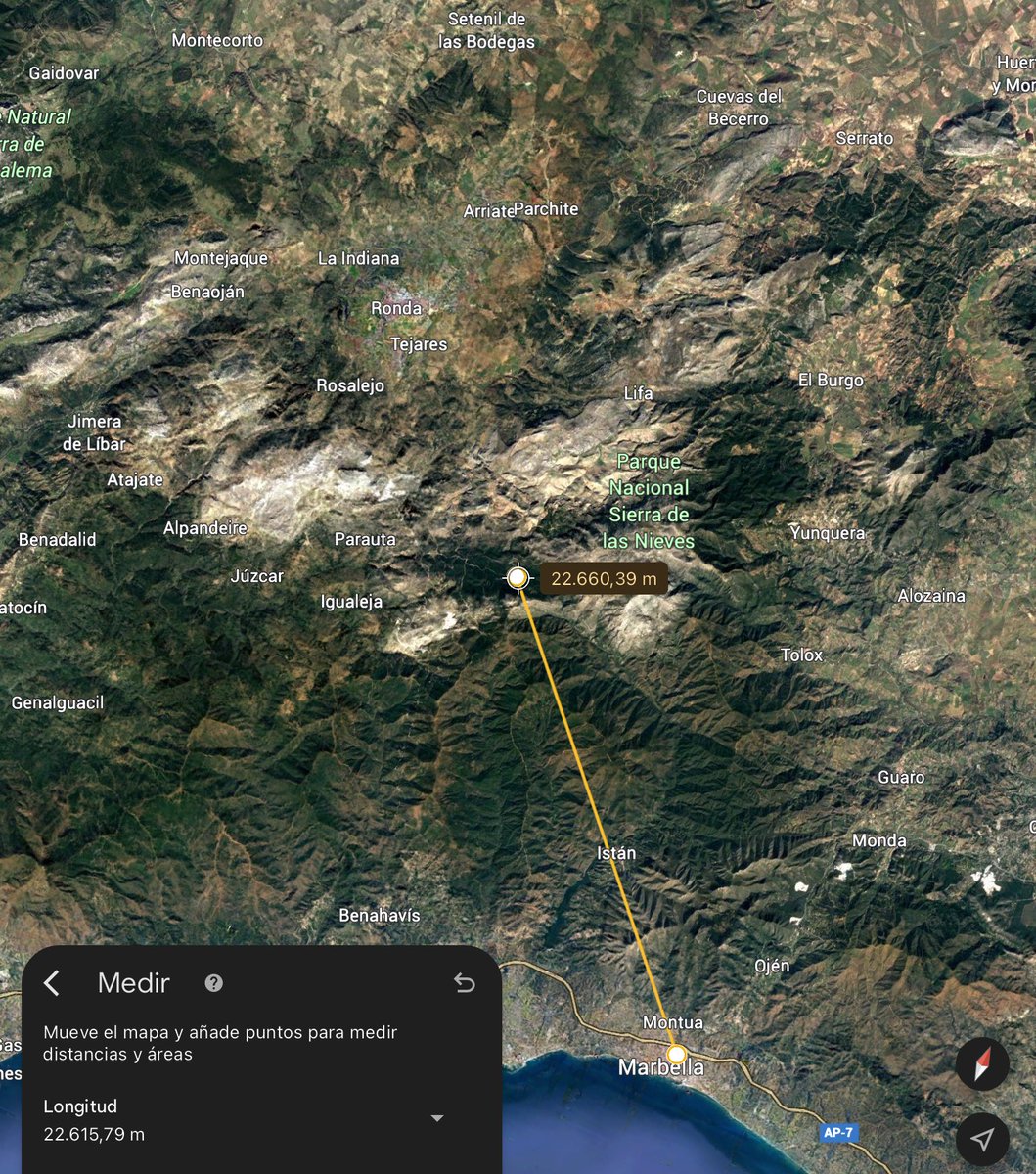 22,6 km solo de distancia📍
A esta hora👇
Marbella +13º
La Nava. Parauta (PN Sierra de las Nieves) -3,3º