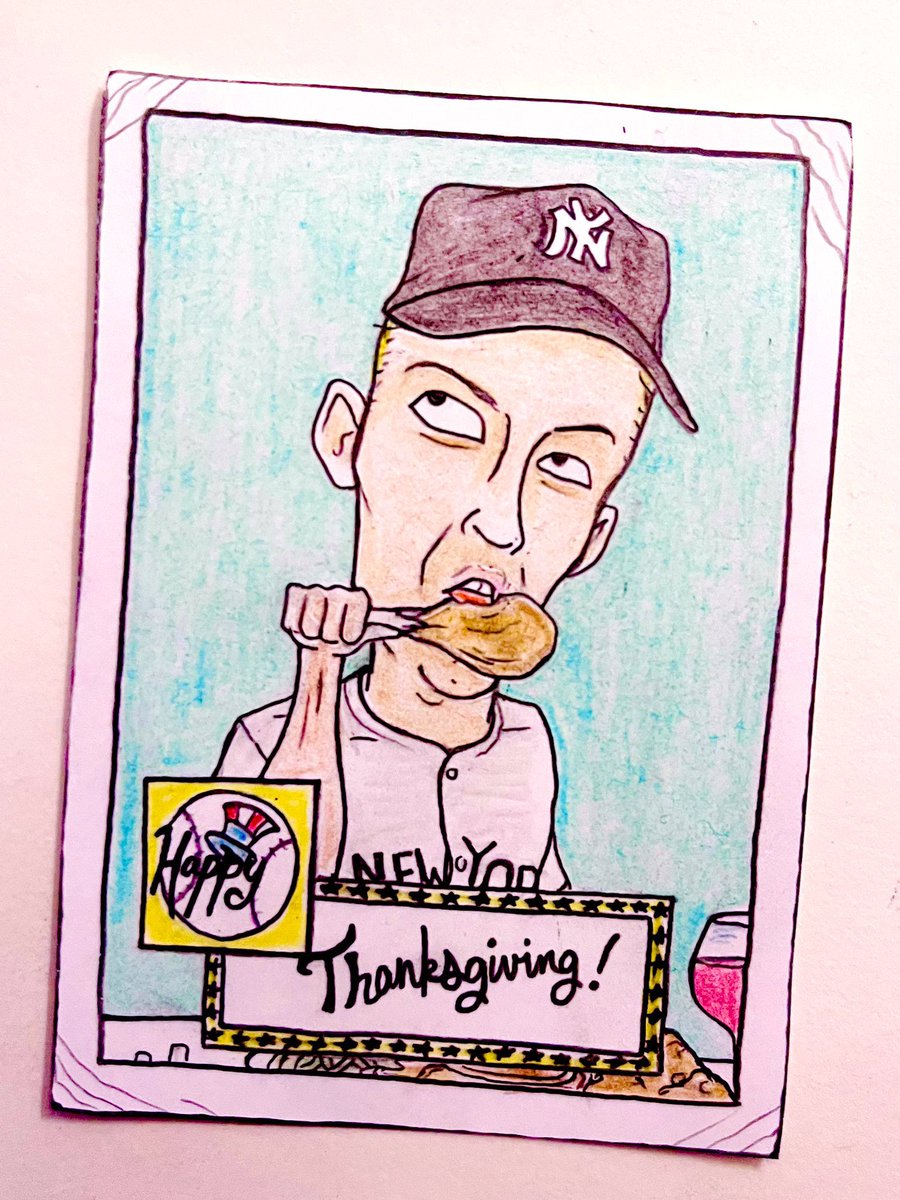 gummyarts's tweet image. Mickey Mantle, 1952 Topps, #Thanksgiving edition