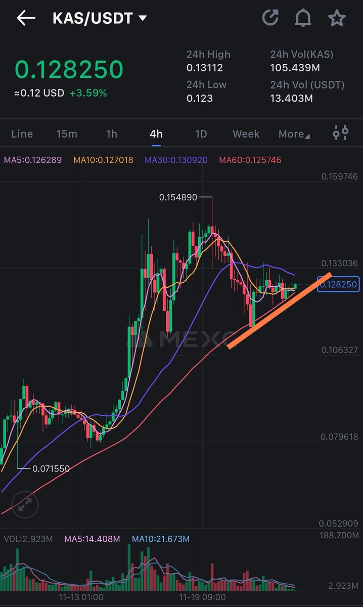 Defaultplayer13's tweet photo. Now we have #wKAS on @0xPolygonLabs and @BNBCHAIN for $KAS too.... 👀
Thx to @FinanceChainge $CHNG 💪
#KAS holding strong Support on MA60 Support 💪
NFA DYOR https://t.co/JL7NJYlbDu