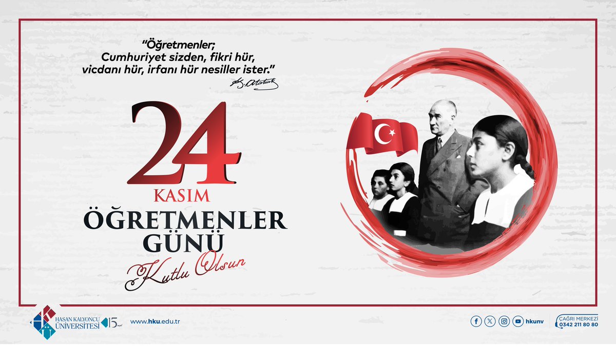 Başöğretmenimiz Gazi Mustafa Kemal Atatürk başta olmak üzere, ebediyete intikal etmiş öğretmenlerimizi saygıyla yâd ediyor, emekli olan ve görevi başındaki çok değerli öğretmenlerimizin #24KasımÖğretmenlerGünü'nü en içten dileklerimizle kutluyoruz. 👩‍🏫👨‍🏫