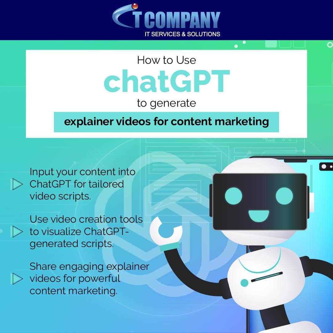 ITCompany_Co's tweet image. Wondering how to use ChatGPT to generate explainer videos for content marketing? Let&apos;s turn ideas into engaging stories with our IT company Business Explainer Videos. ✨ Visit: itcompany.info/explainer-vide… #itcompany  #explainervideo #videodesigner #videoexplainer