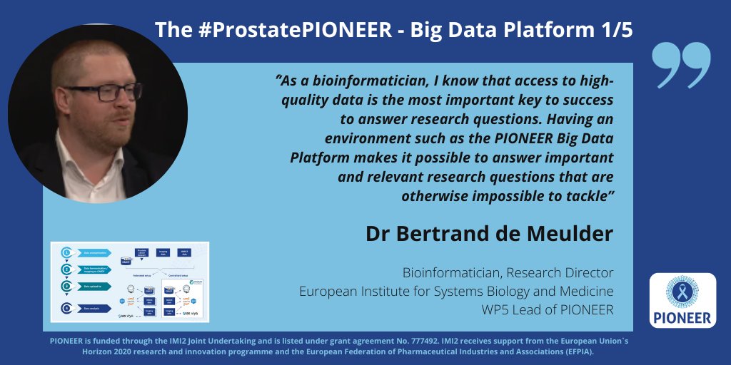 📢 Dr Bertrand de Meulder, research director at the European Institute for Systems Biology and Medicine, is able to address 🔎important and relevant research questions thanks to the high-quality data on the #ProstatePIONEER Big Data platform.