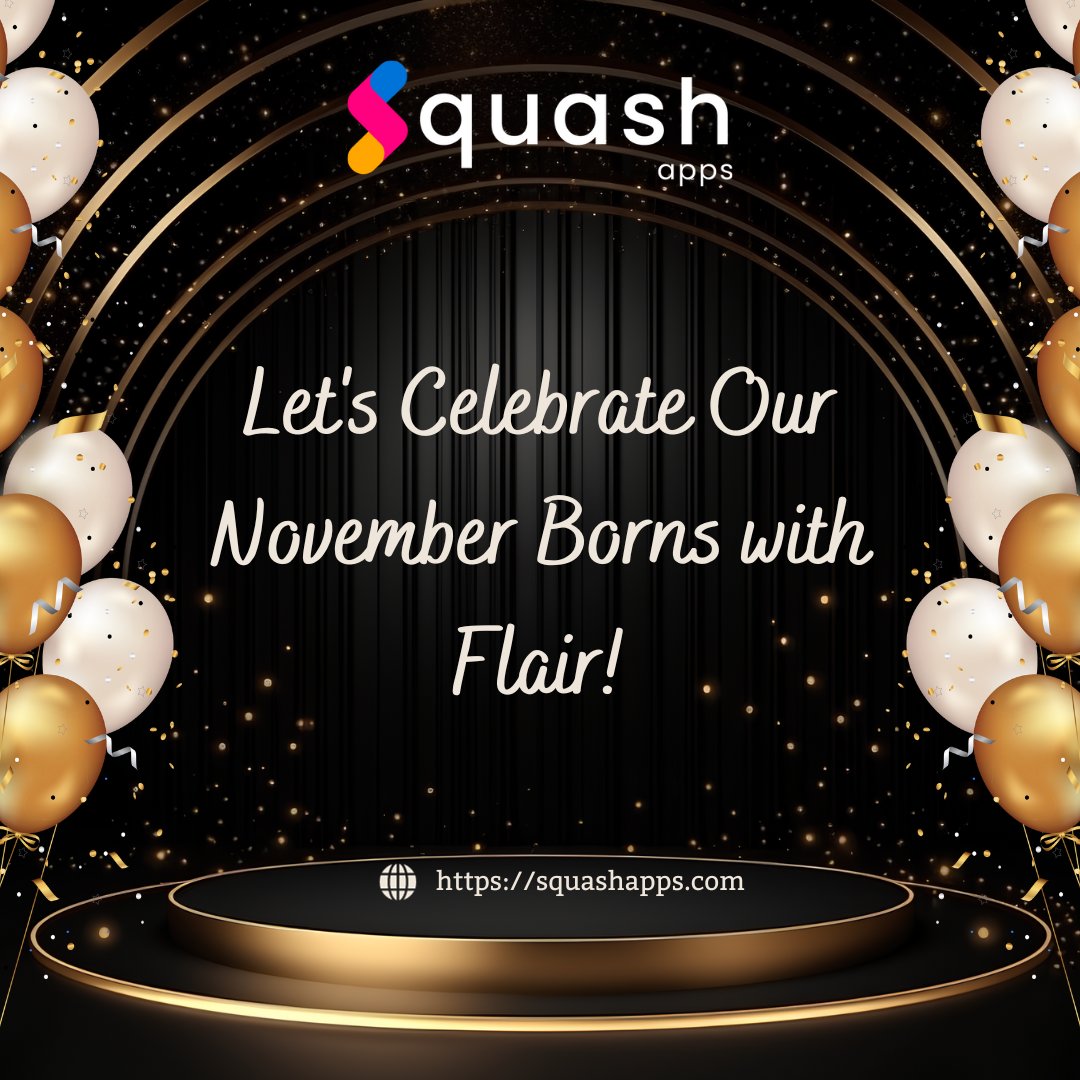 squashapps's tweet image. Cheers to the November-born stars at Squash Apps!

🎈🥳 Your talents and contributions make our team shine. Here&apos;s to a day as special as you are! 🌠🎂

Happy Birthday, November Born wonders! 🎂🎈

#SquashApps #Celebration #NovemberBirthdays #BirthdayCheers #JoyfulJourneys