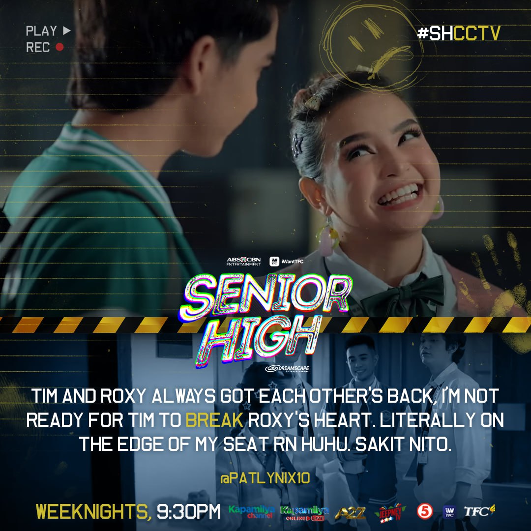 DreamscapePH's tweet photo. Maraming Salamat sa pagsubaybay sa #SHCCTV! πβ οΈ
Inihahandog ng ABS-CBN Entertainment at iWantTFC ang isang produksyon ng Dreamscape Entertainment β #SeniorHigh directed by Onat Diaz, Andoy Ranay, and Jojo Saguin! https://t.co/M0TkW2gaaE