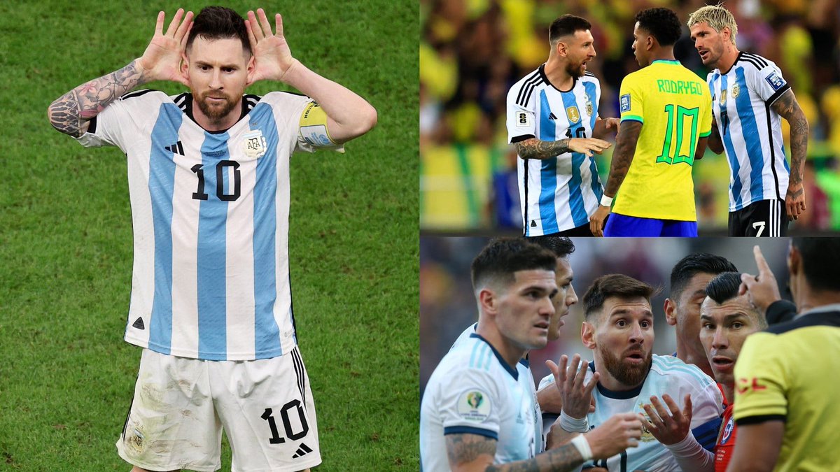 HanRodri30479's tweet photo. 🔥😈 Unmasking Messi: The 'bad boy' moments you never knew! From heated clashes on the international stage to surprising revelations by teammates, Lionel Messi's dark side is a force to be reckoned with. 😱🌪️ Let's dive into the unexpected twists of the footballing god's journey. https://t.co/HyUt7JHB7j