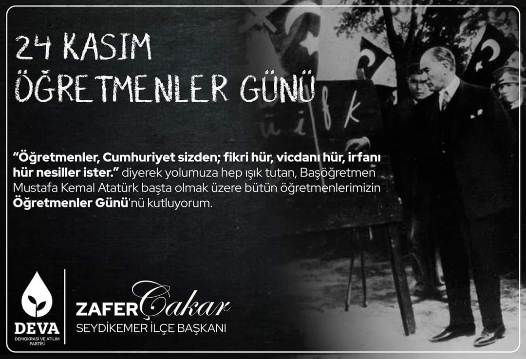 Öğretmenler, Cumhuriyet sizden; fikri hür, vicdanı hür, İrfanı hür nesiller ister.'' diyerek yolumuza hep ışık tutan, Başöğretmen Mustafa Kemal Atatürk başta olmak üzere bütün öğretmenlerimizin Öğretmenler günü kutlu olsun.

#Öğretmenlergünü