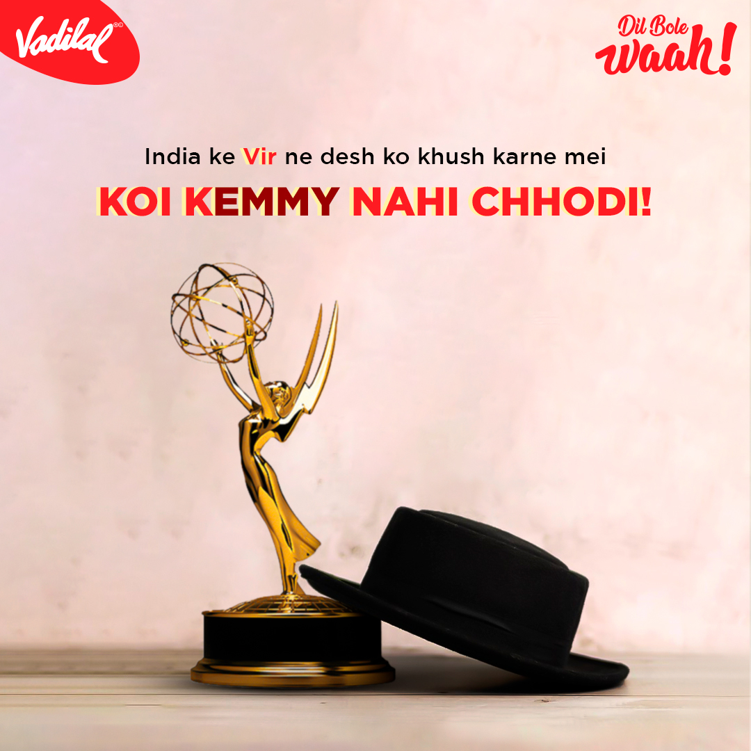 Desh ke face pe smile lana toh aapki (das)tiny hai! Congratulations on your Emmy win, @thevirdas 

#DilBoleWaahWaahWaah #WaahVadilal #icecreamlover #virdas #icecreamdiet #dessertlover #emmyawards #awardshow  #congratulations #Vadilalicecream #thursdaymood #weekdayvibes