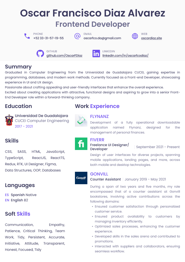 OscarOFDA's tweet photo. Hola 👋, espero que se encuentren bien. 👀

Les quiero compartir mi CV, ya que me encuentro abierto a nuevas oportunidades laborales como *Front-end con React*. 🔎

Espero que este post pueda llegar a las personas indicadas.

Tengan un buen día. Saludos. ☀️

#frontend  #reactjs https://t.co/E9HCIIedpn