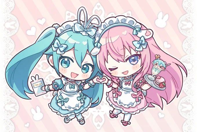 Rabbit Maidᕱ⑅ᕱ#初音ミク #巡音ルカ 