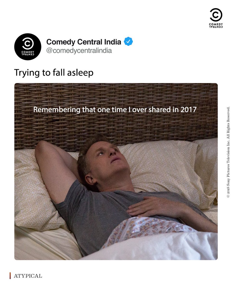 ComedyCentralIn's tweet photo. 2017 truly brings back some tough times!
Watch Atypical S1-4, Mon-Fri at 8 PM on #ComedyCentralIndia.
#ComedyCentral #Sitcom #Sibling #Autism #NewShow #Launch #NotSoTypical https://t.co/5SJogToJdW