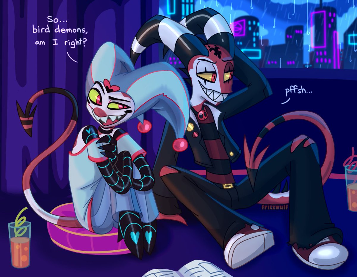 I just wanted to draw them hanging out 👉👈 #helluvaboss #blitzo #fizzarolli