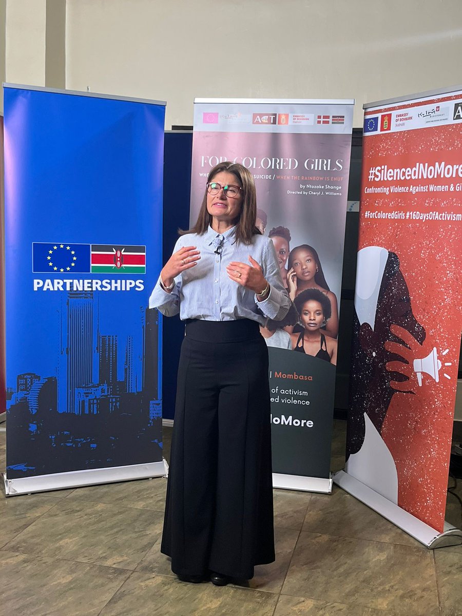 I am a proud Ambassador who, alongside my colleague <a href="/DKAmbKenya/">Stephan Schønemann 🇩🇰</a> Stephan Schønemann, welcomed the joint <a href="/EUinKenya/">European Union In Kenya</a> &amp; <a href="/DenmarkinKenya/">Denmark in Kenya</a> hosted an audience-packed Signature Theatre for a powerful performance. #SilencedNoMore