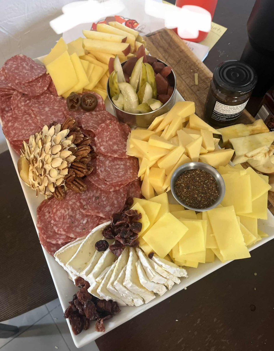 Steven15150602's tweet photo. @PhysicalUtility Vput brought #theitis in this charcuterie with homemade cheesballs! What do you think @PhysicalUtility https://t.co/V4rwV03df9