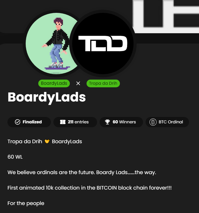 Summer_venom's tweet photo. 15x #WL Spots    
To Join: 

1⃣Follow @BoardyLads &amp; @Summer_venom
2⃣Like, RT 
3⃣Tag 3 Friends
⏰ 48hrs  

#Bitcoin #Brc20 #Ordinals https://t.co/NYQgeTG8oB