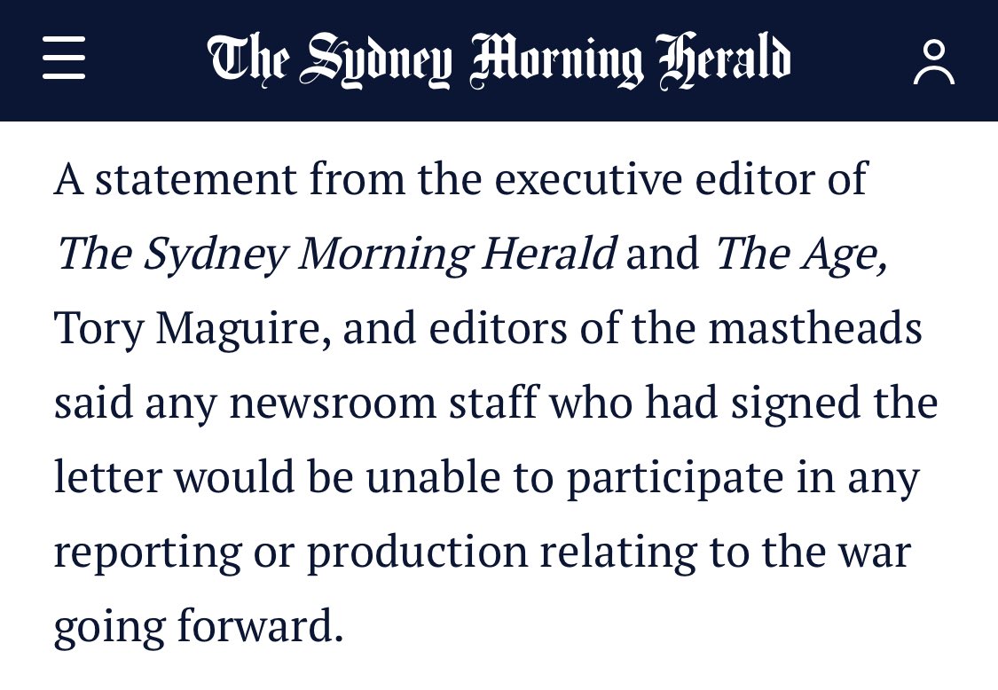 Hold on  - journalists who’ve been gifted trips to Israel paid for by the Israeli gov are free to report on the Israel/Hamas conflict (without disclosing these Israeli gov-paid junkets), but journalists who’ve called for fairness, accuracy &amp; transparency in reporting are banned?