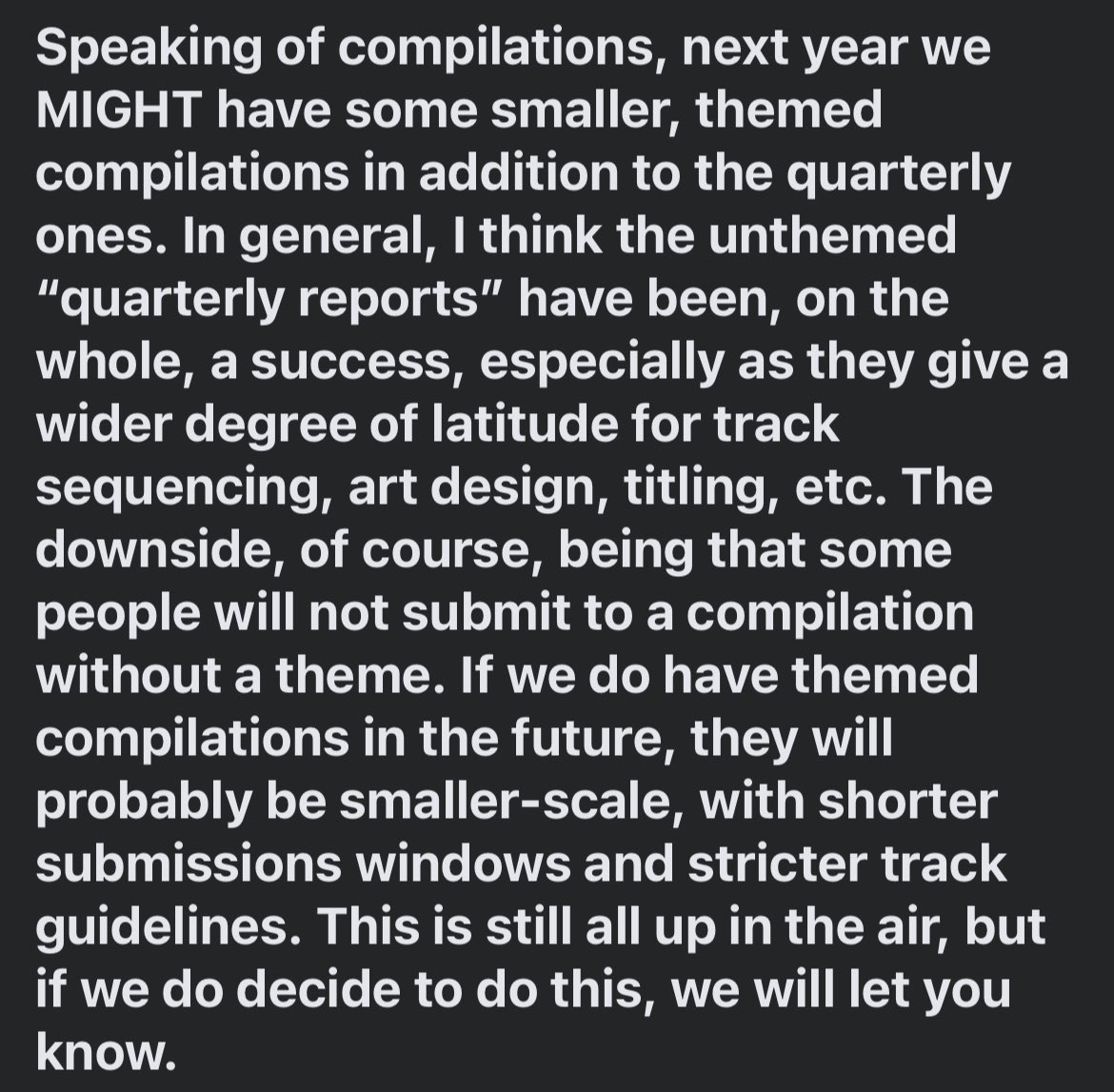 Mega end-of-year/2024 plans update.