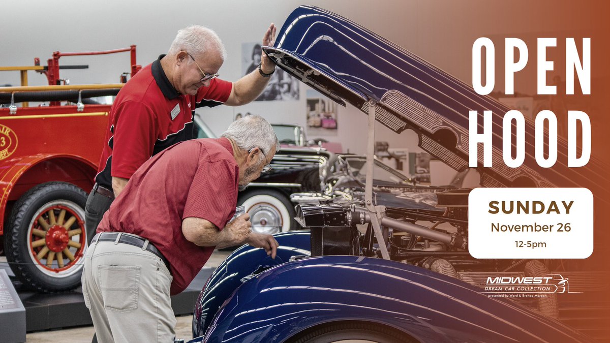 This Sunday, Nov 26, join us for Open Hood Sunday! It's the perfect chance to impress family in town for the Thanksgiving weekend by revealing what powers the icons of our collection!