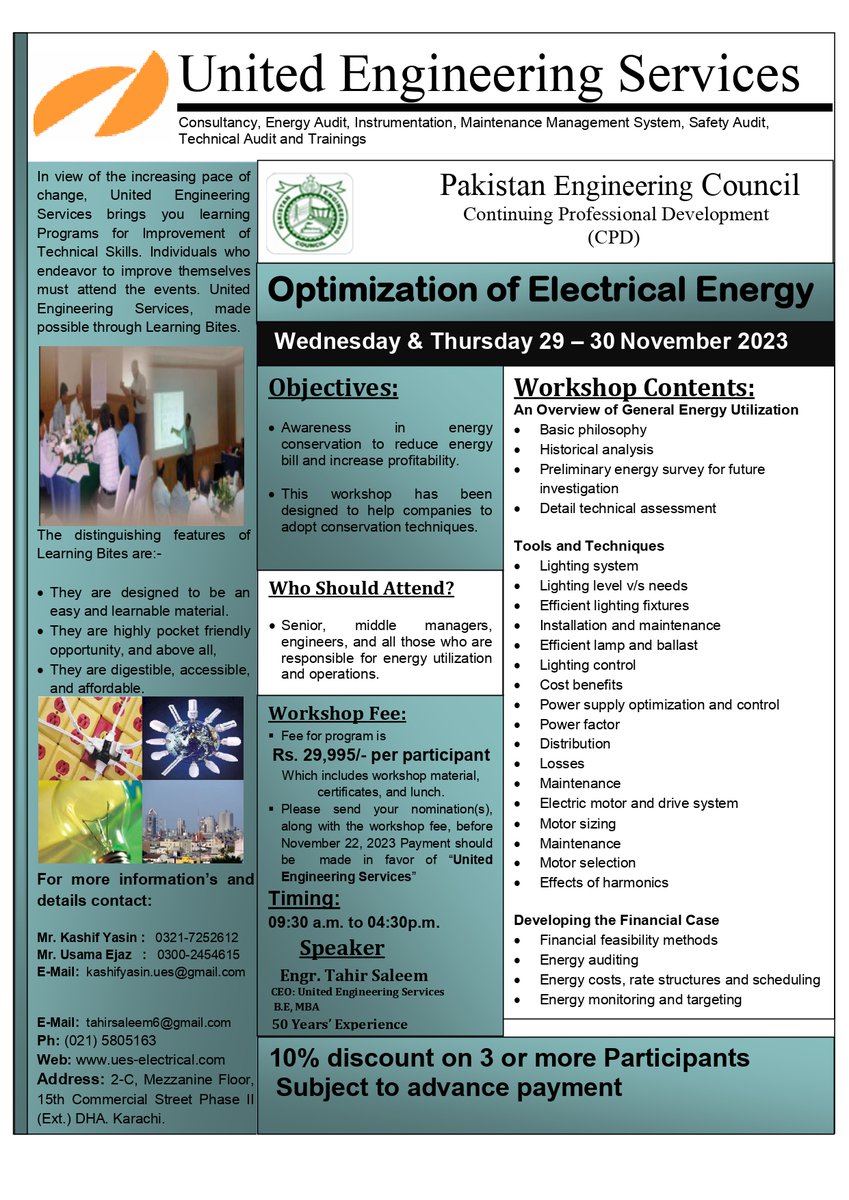 UESOFFICIAL's tweet photo. Registration Open for "Optimization of Electrical Energy" Training Workshop
.
.
.

#Requirements #Open #optimization #electrical #energy #training #workshop https://t.co/RjgO4hHrXt