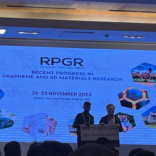 TIFR Hyderabad (@tifrh_buzz) on Twitter photo Congratulations to Dipak Maity (graduate student <a href="/TnnLab/">Materials & Interface Engineering @ TNN's Lab</a> ) on receiving the Best Poster Award at the Annual International Conference onĀ 'Recent Progress in Graphene and 2D Materials Research' held in Bengaluru (Nov 20-23, 2023). Congratulations to Dipak Maity (graduate student <a href="/TnnLab/">Materials & Interface Engineering @ TNN's Lab</a> ) on receiving the Best Poster Award at the Annual International Conference onĀ 'Recent Progress in Graphene and 2D Materials Research' held in Bengaluru (Nov 20-23, 2023).