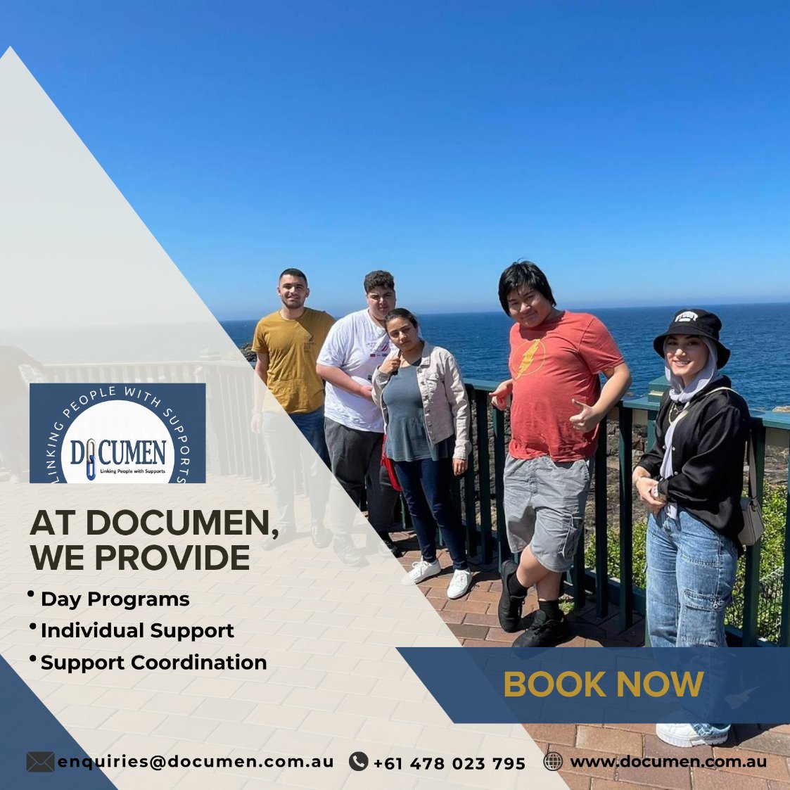 DocumenDssmedia's tweet image. Enjoying the breathtaking view with DOCUMEN, the best support service in Australia. #Documen #Support #DayPrograms #ndis #ndisprovider #FamilyFun #OceanView