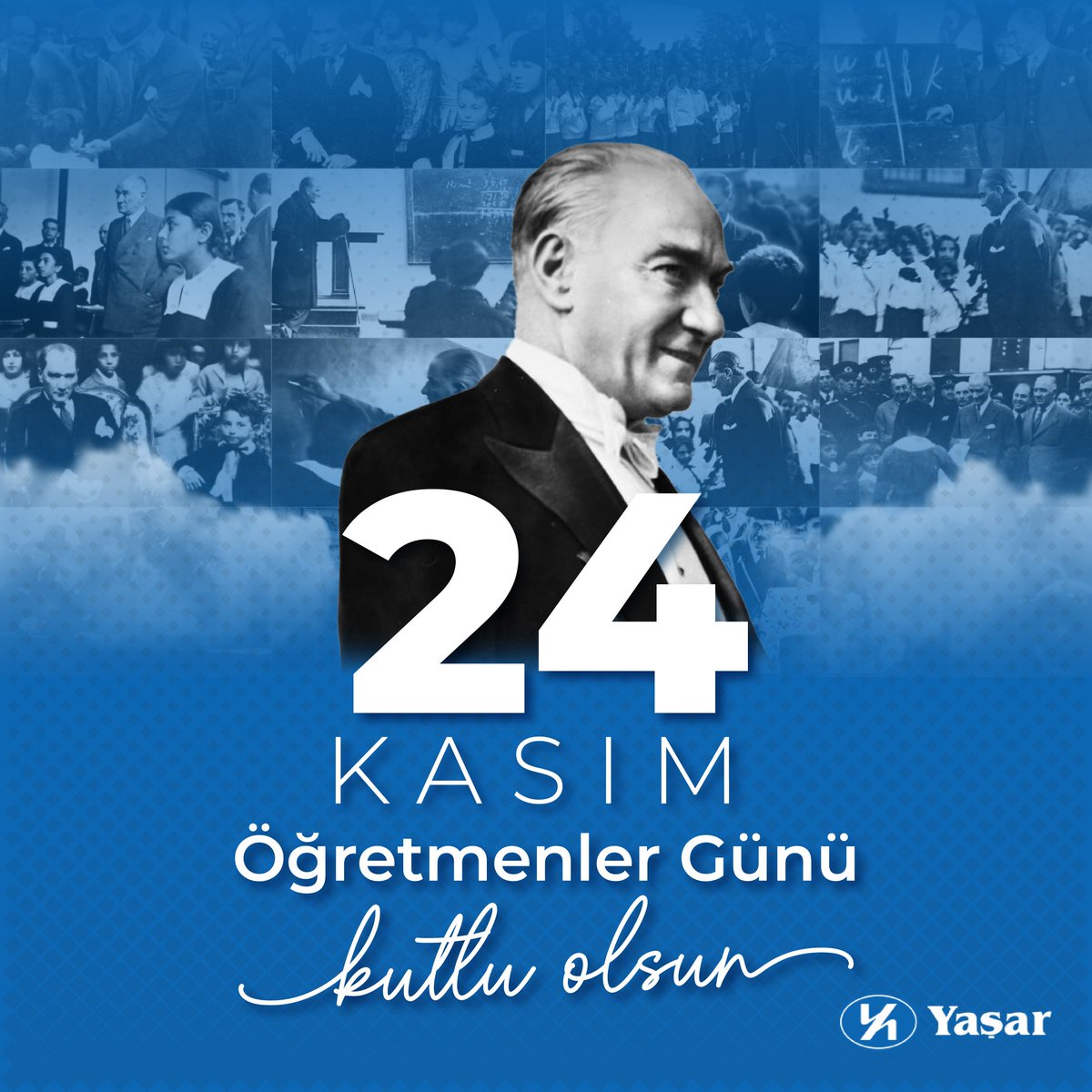 Başöğretmen Mustafa Kemal Atatürk’ün aydınlık yarınlar için gösterdiği yolda, bilgiyi ve değerleri nesillere aktaran öğretmenlerimizin, 24 Kasım Öğretmenler Günü kutlu olsun! #YaşarHolding #YaşarTopluluğu #DahaİyiBirYaşamİçin #İyiBakıyoruz #24Kasım #ÖğretmenlerGünü