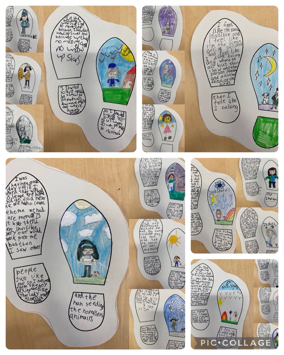 P5 were putting themselves in the shoes of Isabel, the lead character in the #readwoke book of the month The Invisible. #lovelyidea! ⁦@SAC_Reads⁩