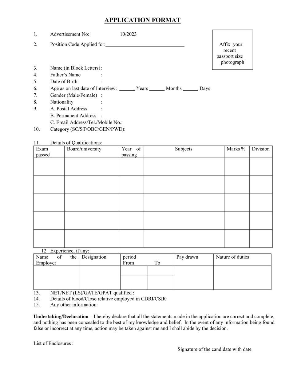 CSIR_CDRI's tweet image. #Walk_in_interview for engagement of #ProjectStaff under different #Projects to be held on 04.12.2023 from 09:00 am onwards as per the details given below
cdri.res.in/pdf/recruitmen…
@CSIR_IND @IndiaDST @VigyanPrasar @PIB_India @TOIIndiaNews @jagaranpost