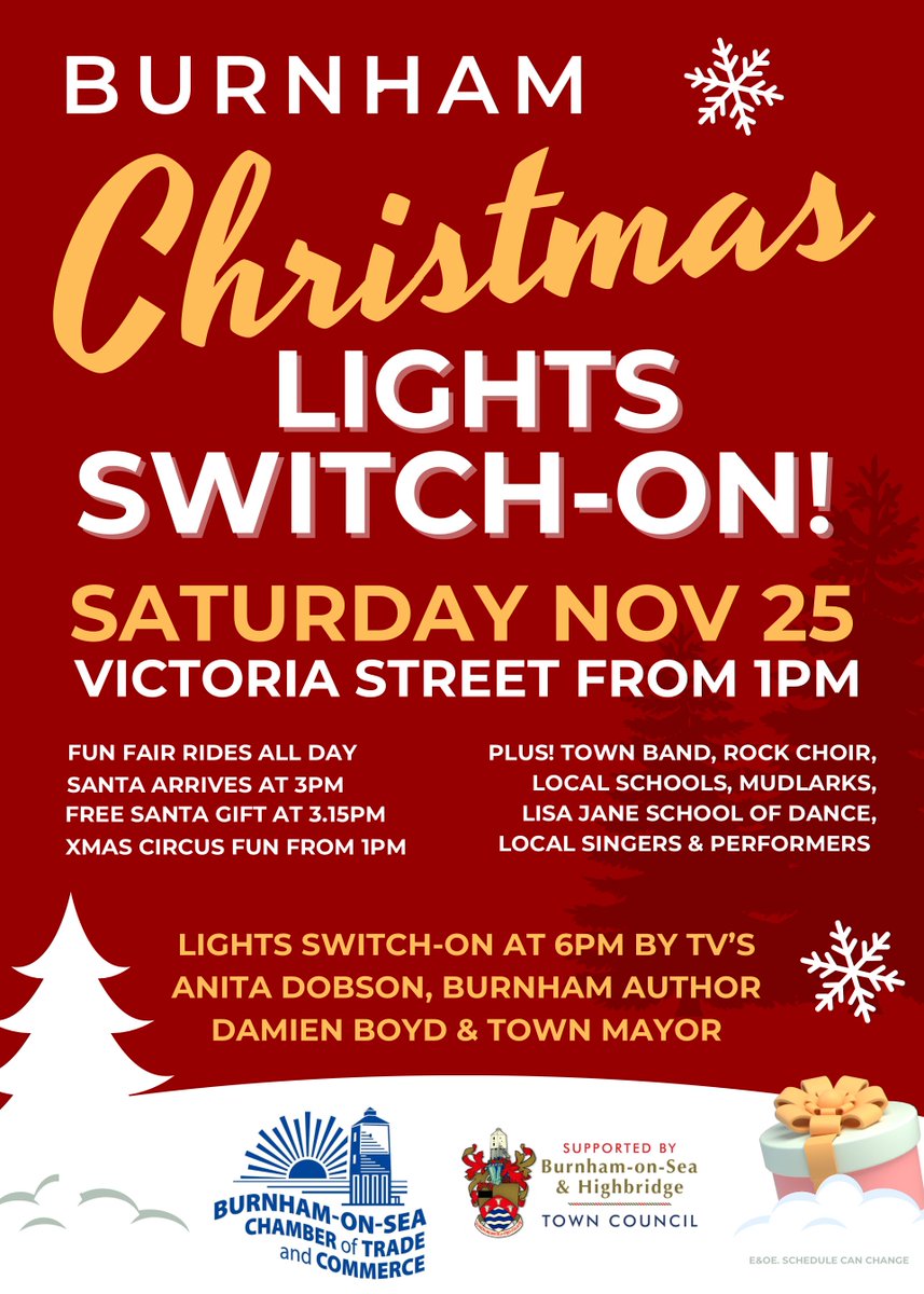 TV actress and EastEnders star Anita Dobson is to switch on Burnham’s Christmas lights tomorrow (Saturday) during a day of festive entertainment — read more at: burnham-on-sea.com/news/eastender…