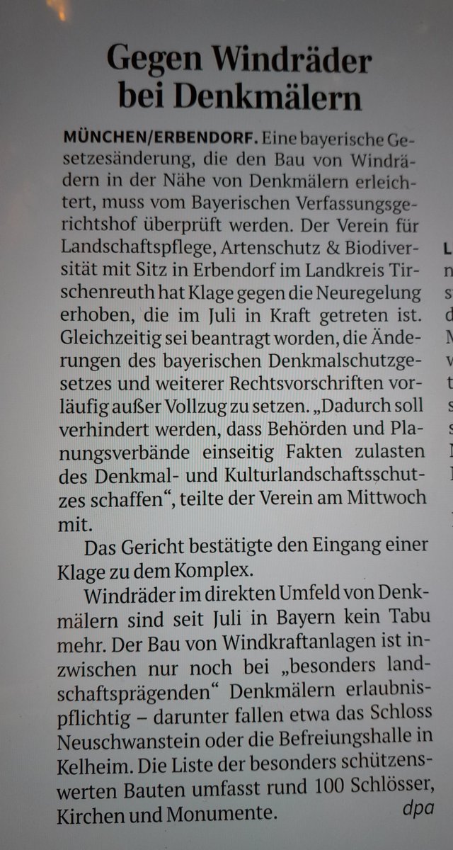 HolzheuStefan's tweet image. Nach Lärmschutz jetzt noch eine Klage bezüglich Denkmalschutz?

Und alles von einem angeblichen "Naturschutzverband"???

Der #VLAB ist nichts anderes als ein Anti-EE-Klageverein. Eine Schande, dass die CSU diesem Verein zum Verbandsklagerecht verholfen hat.