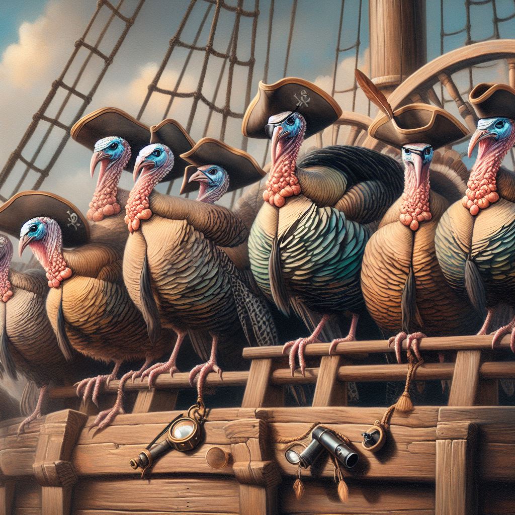 Happy Thanksgiving to everyone who celebrates it! Here, have a picture of a turkey wall, courtesy of Microsoft Copilot. :)