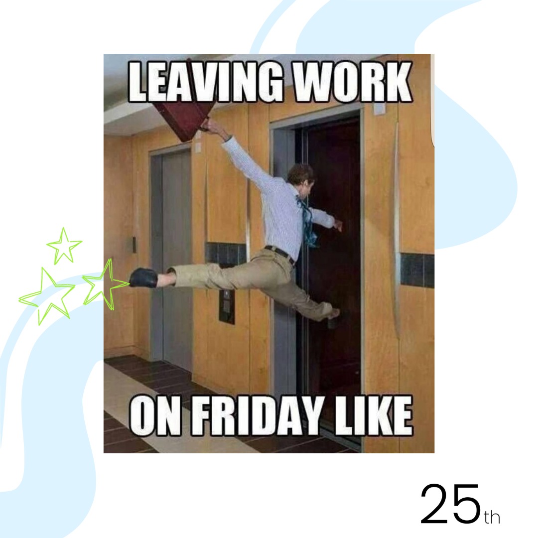 25thStaffing's tweet photo. This is how some people leave the office on Fridays 😂

#tgif #fridayfeeling #lastfridayofthemonth" https://t.co/ztOxK25uV3