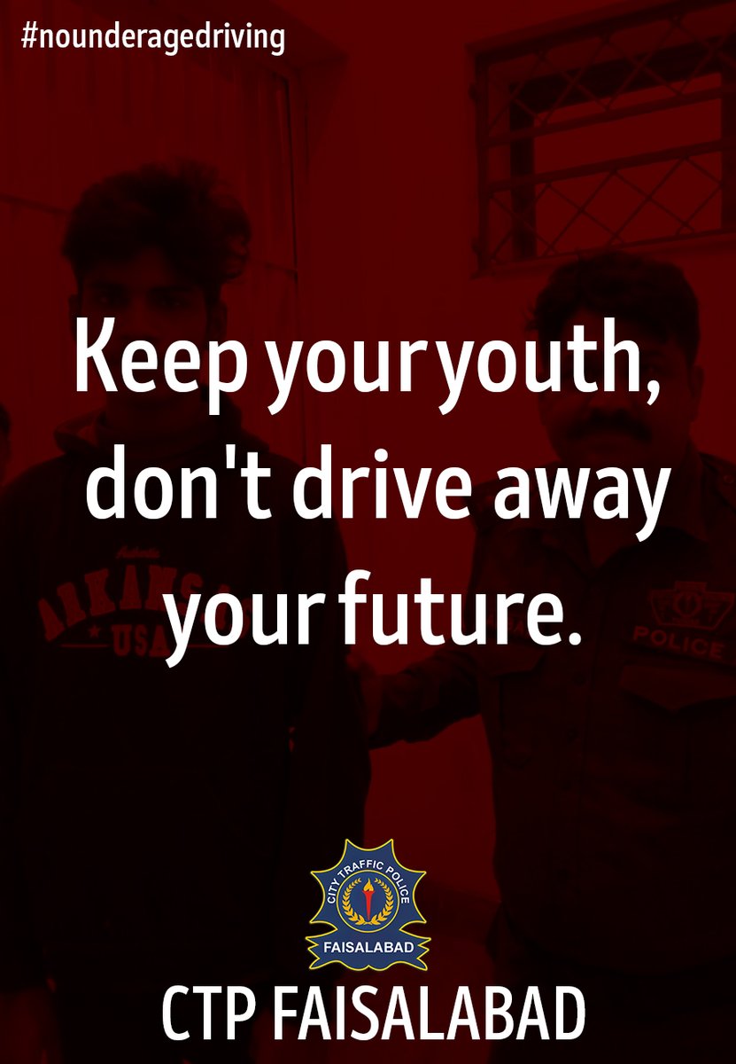 Keep your youth, don't drive away your future.
#nounderagedriving