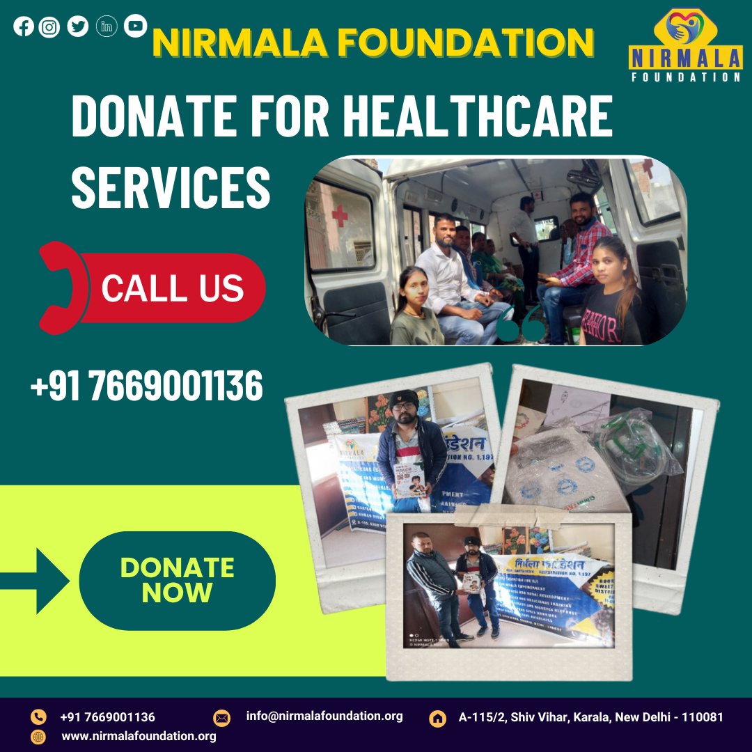 📷 आदरणीय दोस्तों, 📷 हम सभी को आपको सूचित करते हुए खुशी है कि हम Nirmala Foundation Healthcare Services के साथ हैं, जो स्वास्थ्य सेवाओं में सुधार करने और जीवनों को बेहतर बनाने का संकल्प कर रहा है। 📷📷 📷 योगदान करने का तरीका: nirmalafoundation.org/charity-donate…