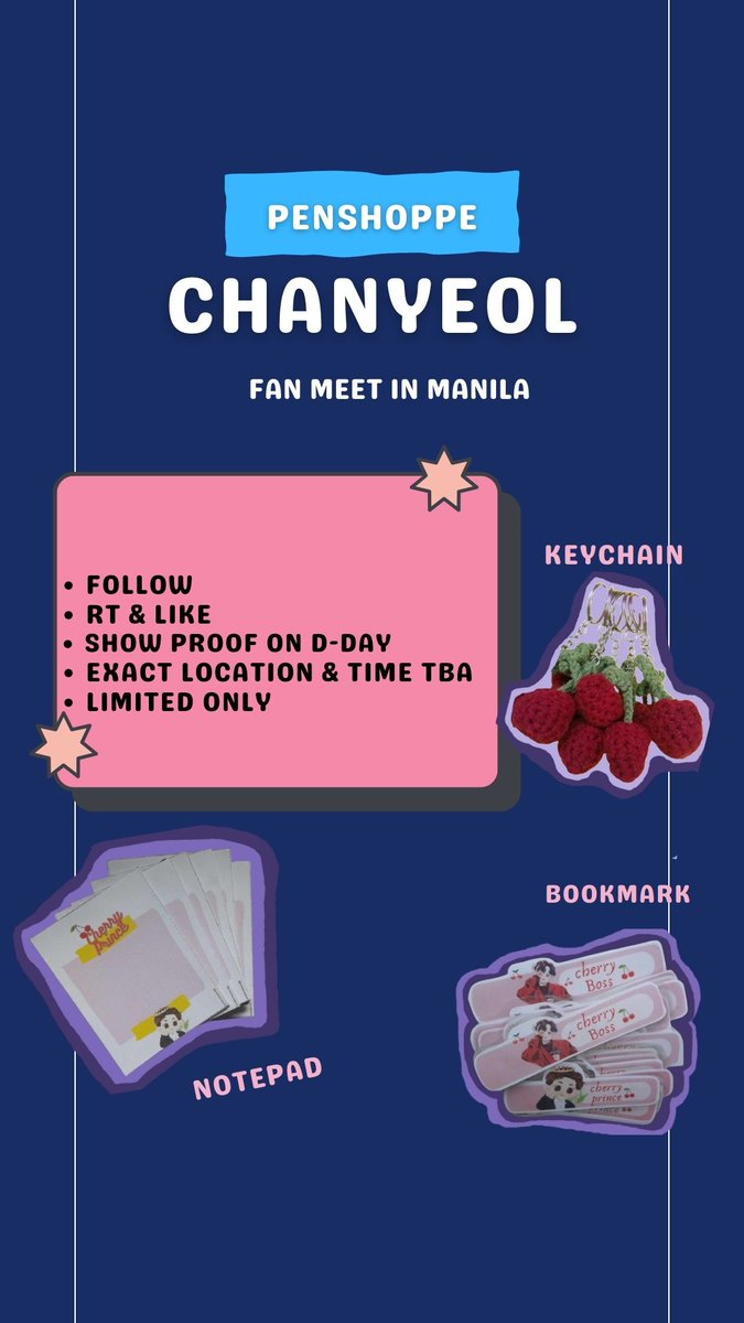 sunicakes's tweet photo. 🍒 PENSHOPEE X CHANYEOL FAN SUPPORT🍒

By: @parkchanieee00

▪️ follow
▪️rt &amp; like
▪️show proof on d-day
▪️exact location &amp; time TBA
▪️limited only https://t.co/fVQsc8V0Ll