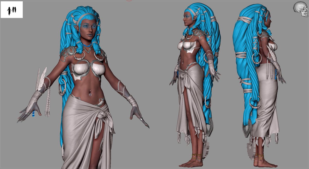 SenaHugo1's tweet photo. GM y'all! here's a bit of an update. More details, trying some stuff with the skirt and some makeup tests :) https://t.co/SoCpQC1i5B