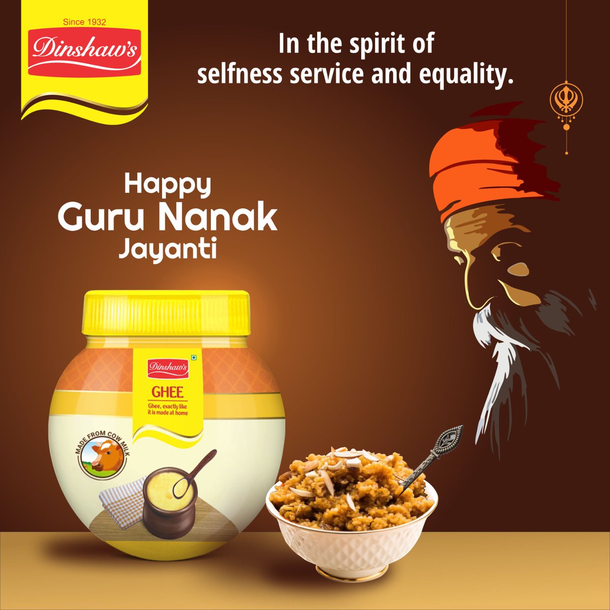 DinshawOfficial's tweet photo. Happy Guru Nanak Jayanti
#Dinshaws4UAlways #GuruNanakJayanti #gurupurab #kadaprasad #ghee #dairy #celebrate #GuruNanakDev #love #equaliv #purity #milk #trusted #viral #trending #fyp #india #cowghee #festival #trendingnow https://t.co/3COuAbNKM5