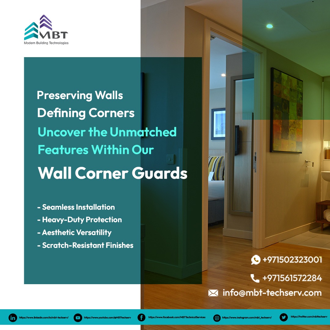 mbttechserv's tweet photo. 🌟 Upgrade your interior today with MBT Wall Corner Guards – where style meets protection! 🌟🔒

🔍 Find out more here: https://t.co/zXLM0MVWup
📱 WhatsApp: +971502323001
📞 Call: +971561572284
📧 Email: info@mbt-techserv.com

#mbt #wallcornerguards #wallprotectionsolutions https://t.co/QudHkv5AiE