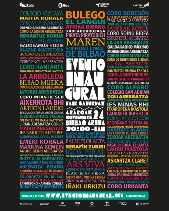 JudithPereda1's tweet photo. Hoy no se puede faltar al Evento Inaugural del @FairSaturday en @BilbaoArena... y mañana con la @coralsanantonio cantaremos en la Iglesia de la Encarnación a favor de nuestras/os compañeras/os de @CEARefugio https://t.co/75HPa0Zc47